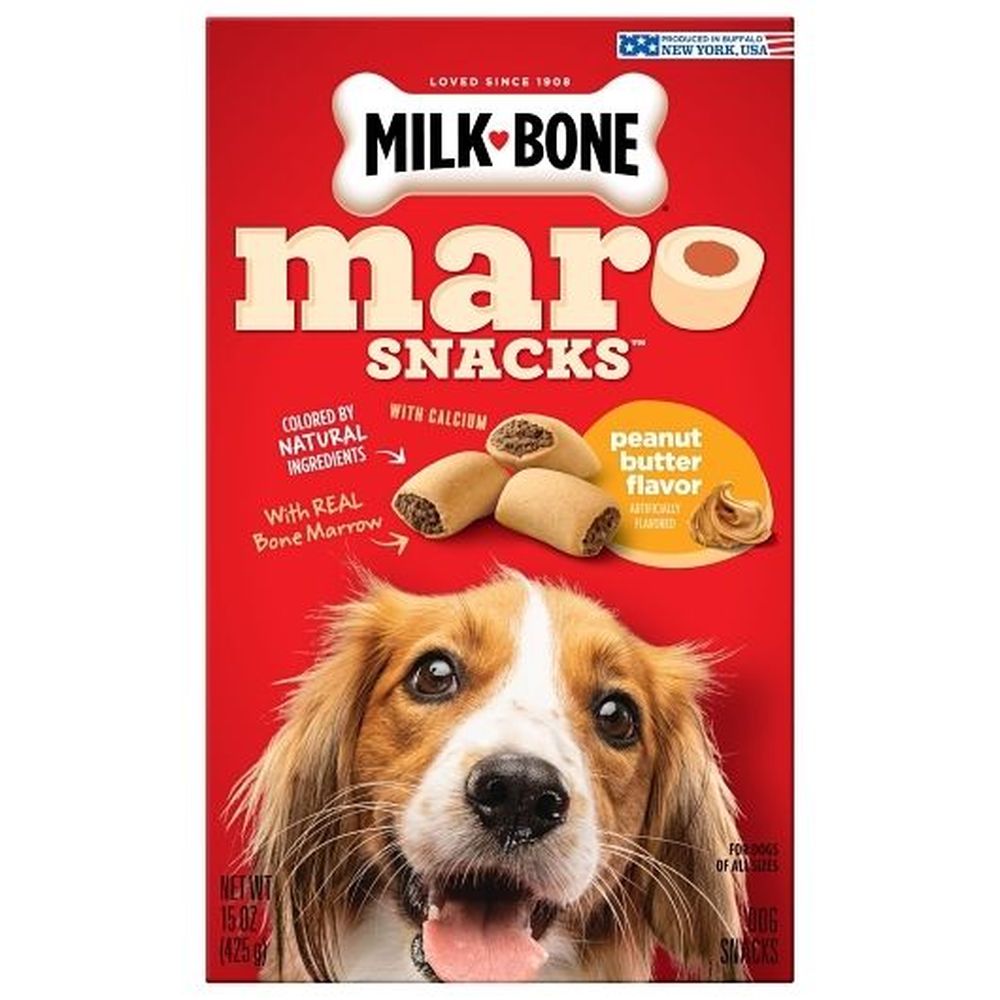 Milk Bone Maro Snacks Peanut Butter Flavor Dog Treats, 15 Ounce -- 6 per case