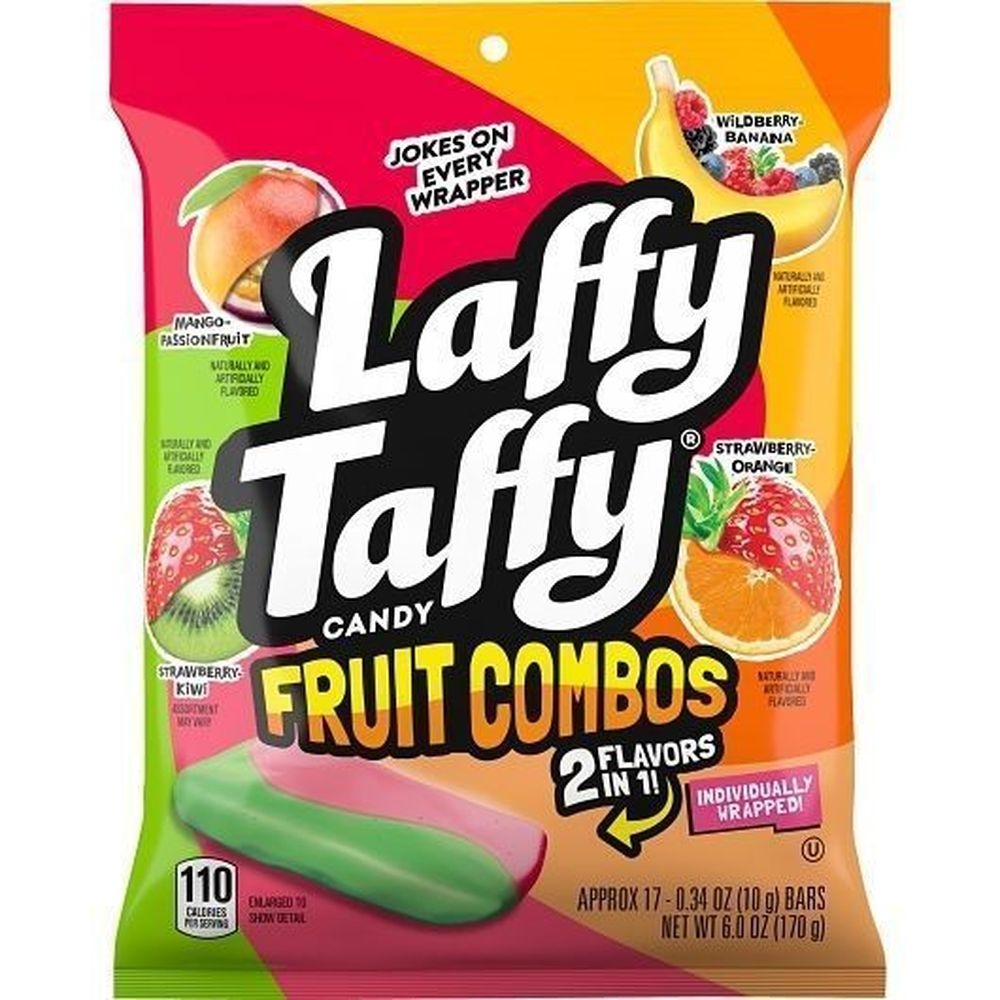 Laffy Taffy Fruit Combo Taffy Candy, 6 Ounce Pouch -- 12 per case