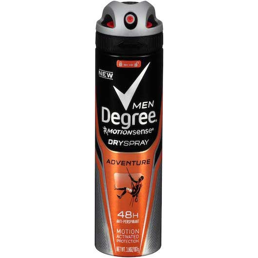 Degree Men MotionSense Adventure Antiperspirant Dry Spray, 3.8 Ounce -- 12 per case