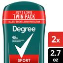 Degree Men Original Protection Sport Antiperspirant Deodorant - Twin Pack, 5.4 Ounce -- 6 per case