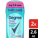 Degree Sheer Powder Antiperspirant Deodorant - Twin Pack, 5.2 Ounce -- 6 per case