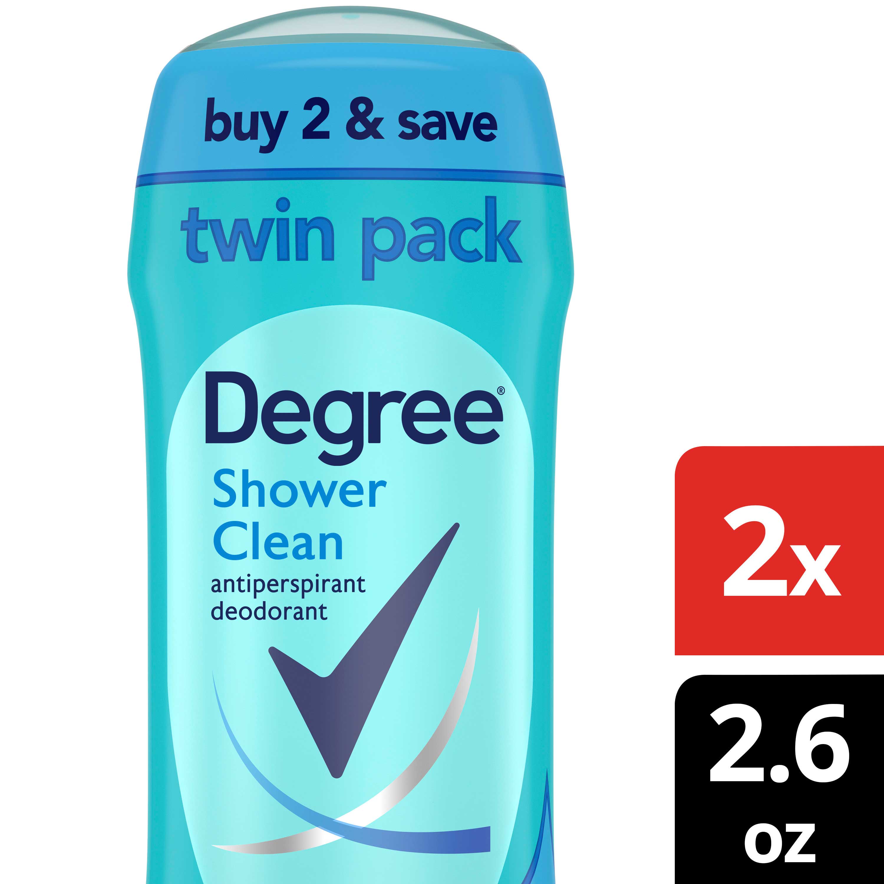 Degree Shower Clean Antiperspirant Deodorant - Twin Pack, 5.2 Ounce -- 6 per case