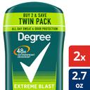 Degree Men Original Protection Extreme Blast Antiperspirant Deodorant - Twin Pack, 5.4 Ounce -- 6 per case