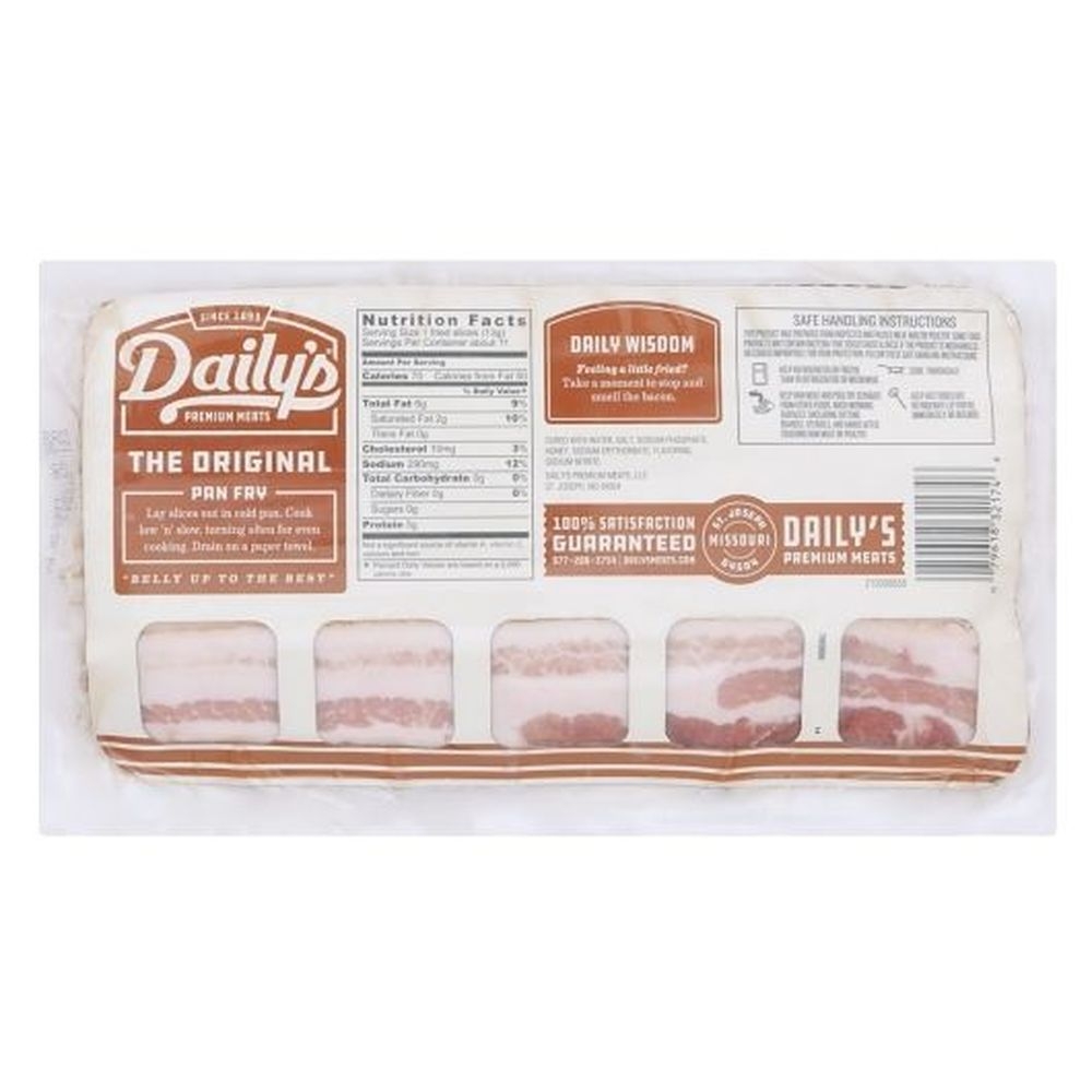 Dailys The Original Thick Cut Naturally Hickory Smoked Bacon, 1 Pound -- 12 per case