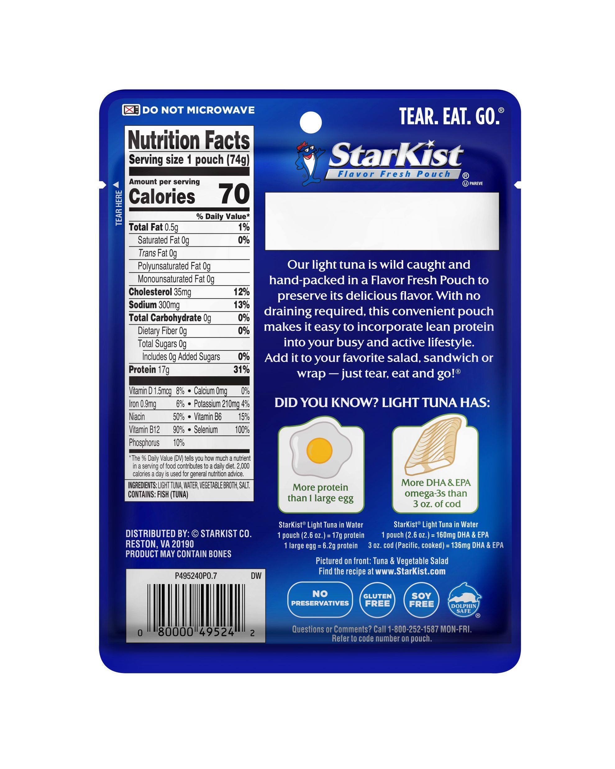 Starkist Chunk Light Tuna In Water, 2.6 Ounce -- 24 Per Case