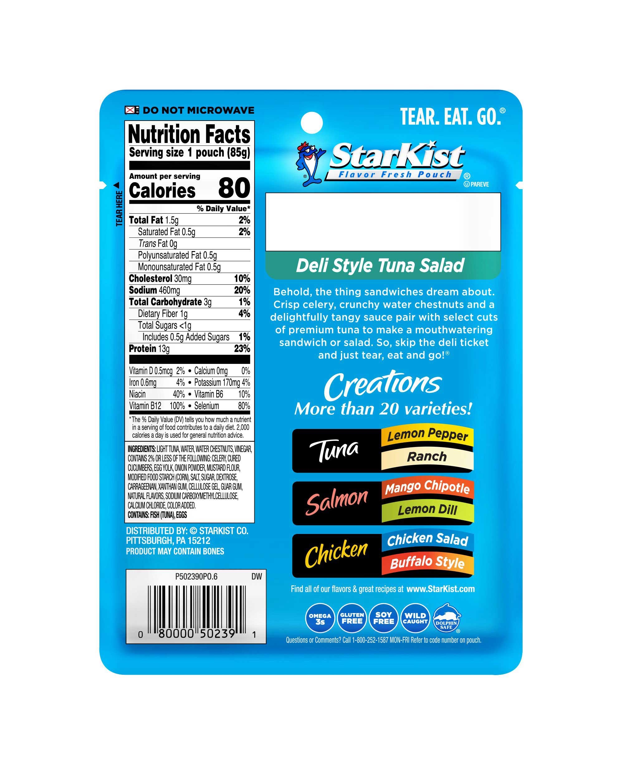 StarKist Original Deli Style Chunk Light Tuna Salad, 3 Ounce -- 24 per case.