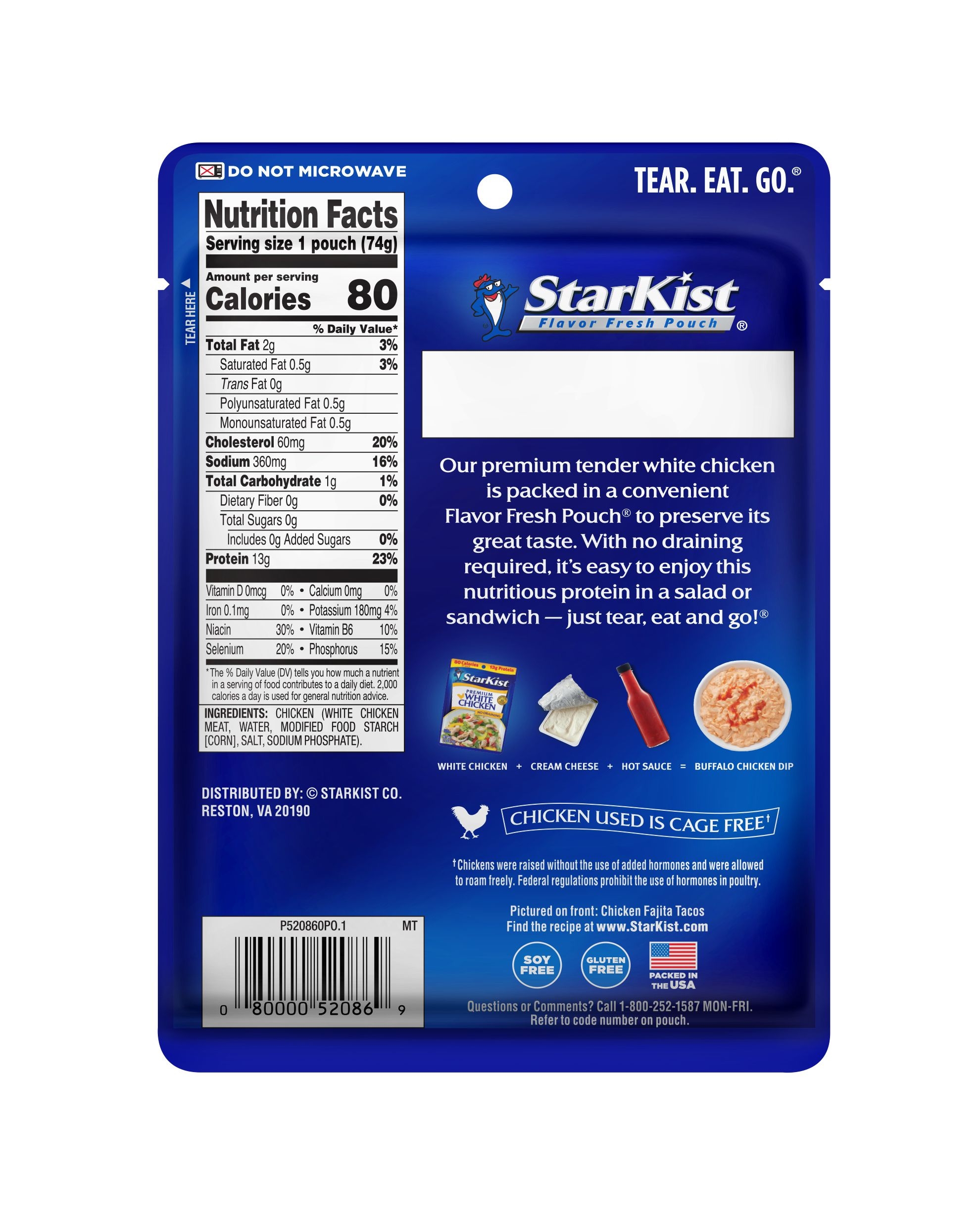 Starkist Premium White Chicken, 2.6 Ounce Pouch -- 12 per case