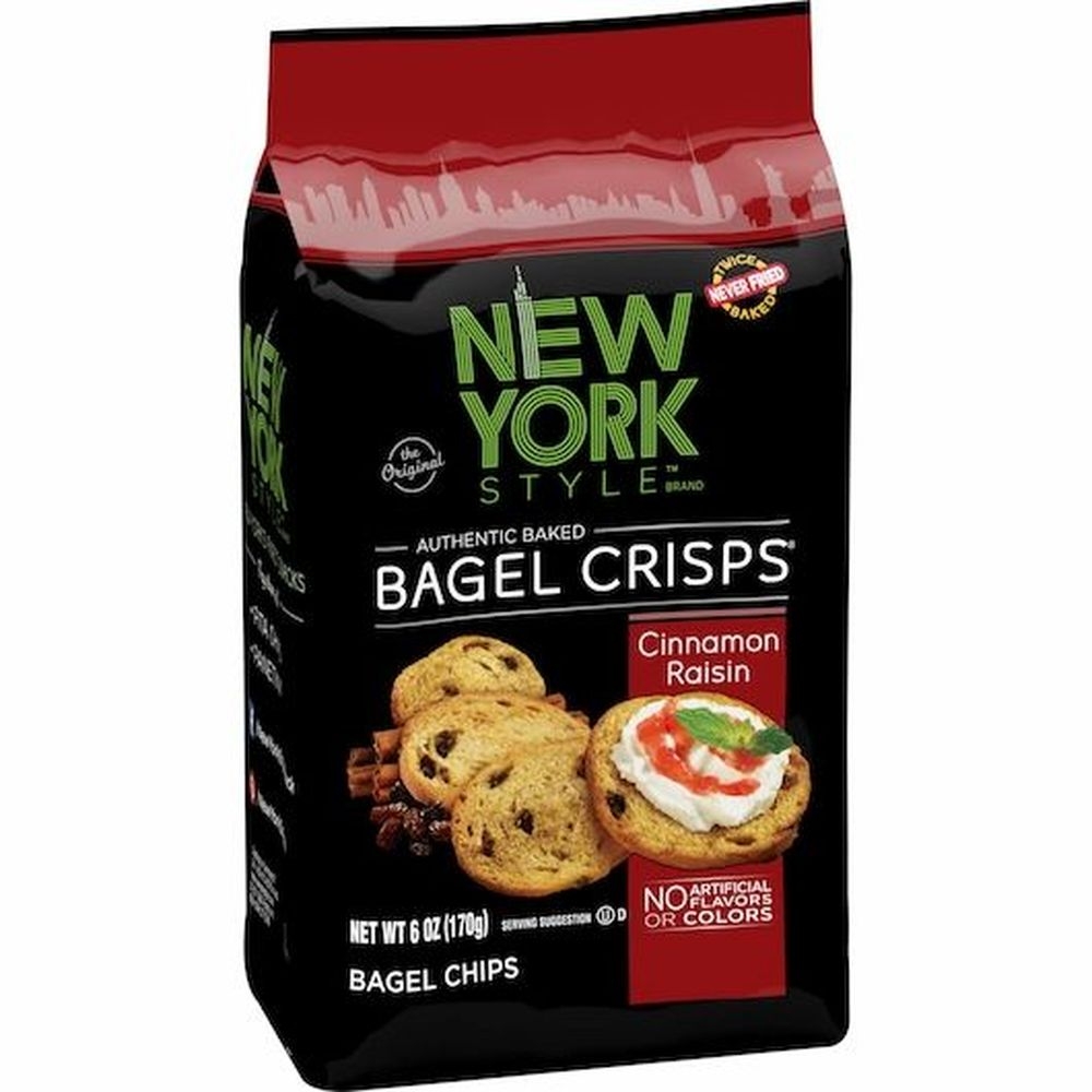 New York Style Cinnamon Raisin Bagel Crisps, 6 Ounce Bag -- 6 per case