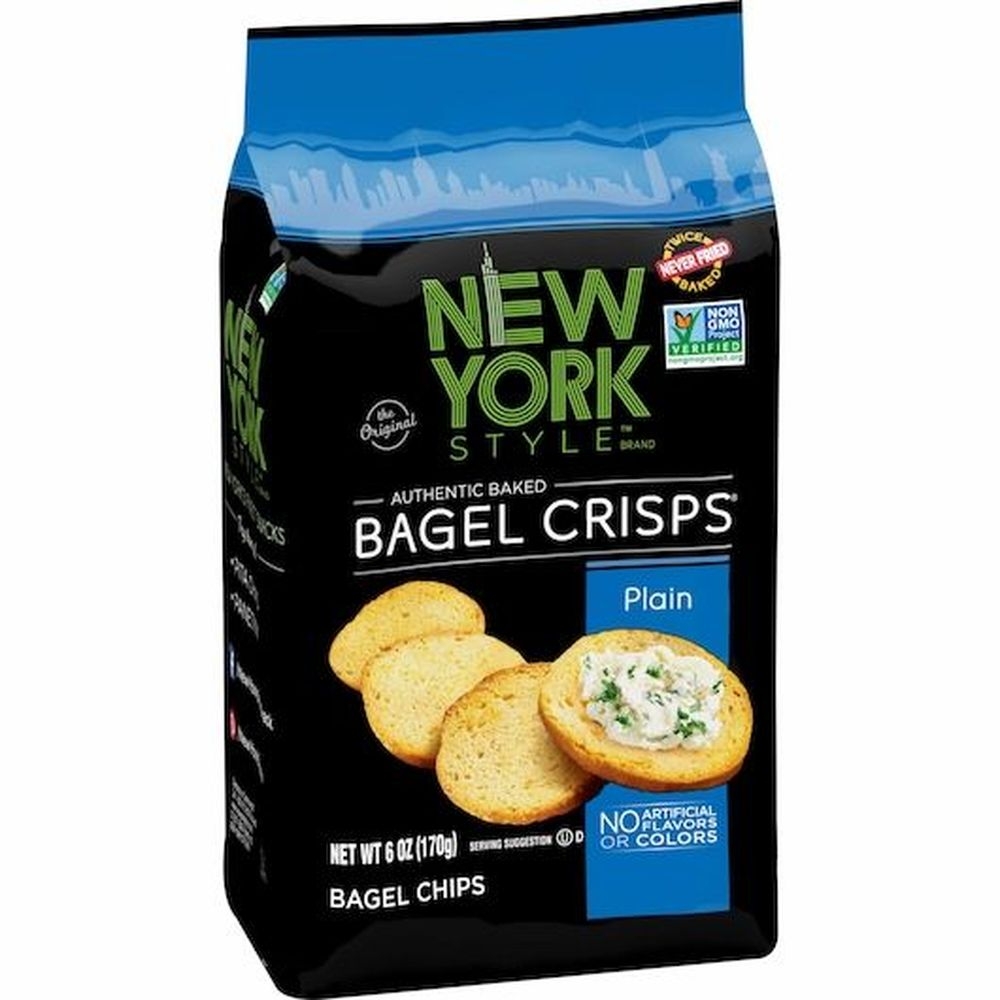 New York Style Plain Bagel Crisps, 6 Ounce Bag -- 6 per case