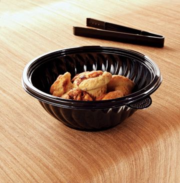 Yoshi Ware Emi Prepserve Pet Black Petites Bowl, 48 Ounce, 25 Count -- 2 Per Case