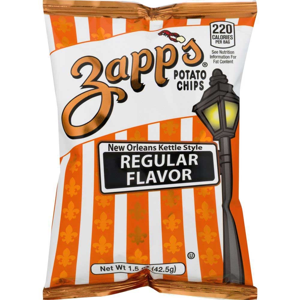 Zapps Regular Flavor Potato Chips, 1.5 Ounce -- 60 per case.