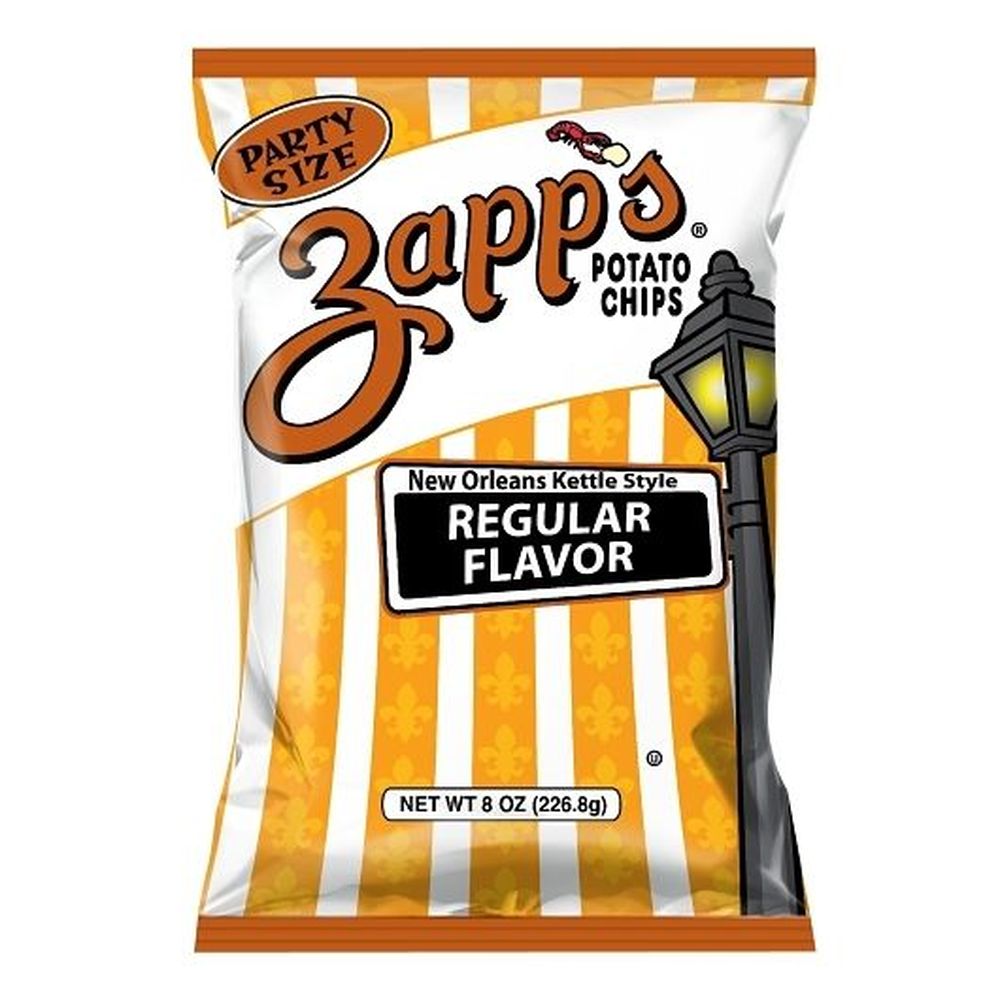 Zapps Regular Flavor Kettle Potato Chips, 8 Ounce -- 9 per case