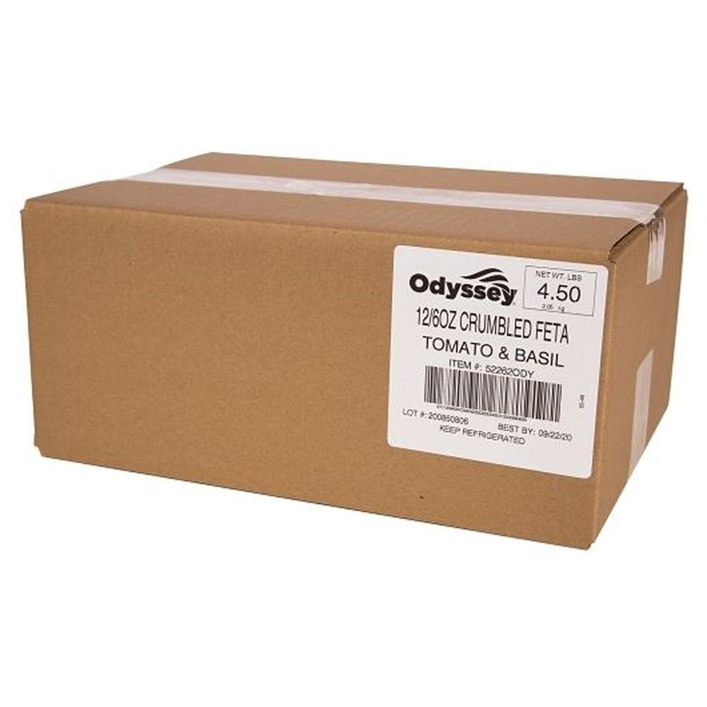 Odyssey Tomato Basil Crumbled Feta Cheese, 6 Ounce -- 12 per case