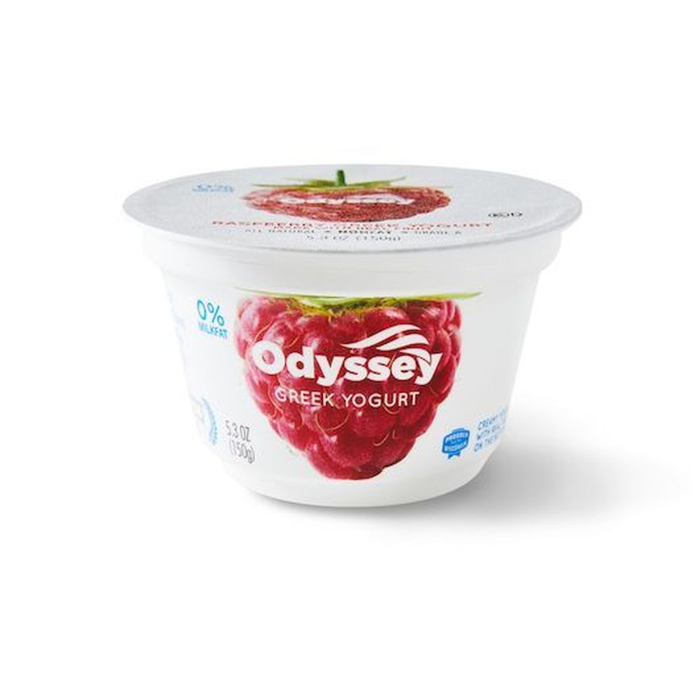 Odyssey Raspberry Nonfat Greek Yogurt, 5.3 Ounce -- 12 per case