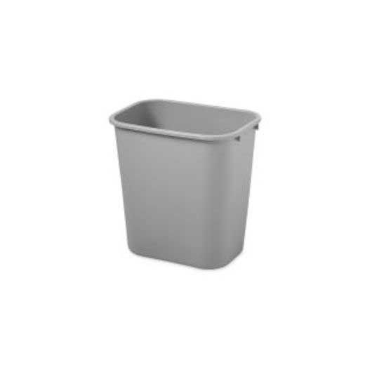 Rubbermaid Gray Medium Rectangle Wastebasket, 28 Quart -- 12 Per Case