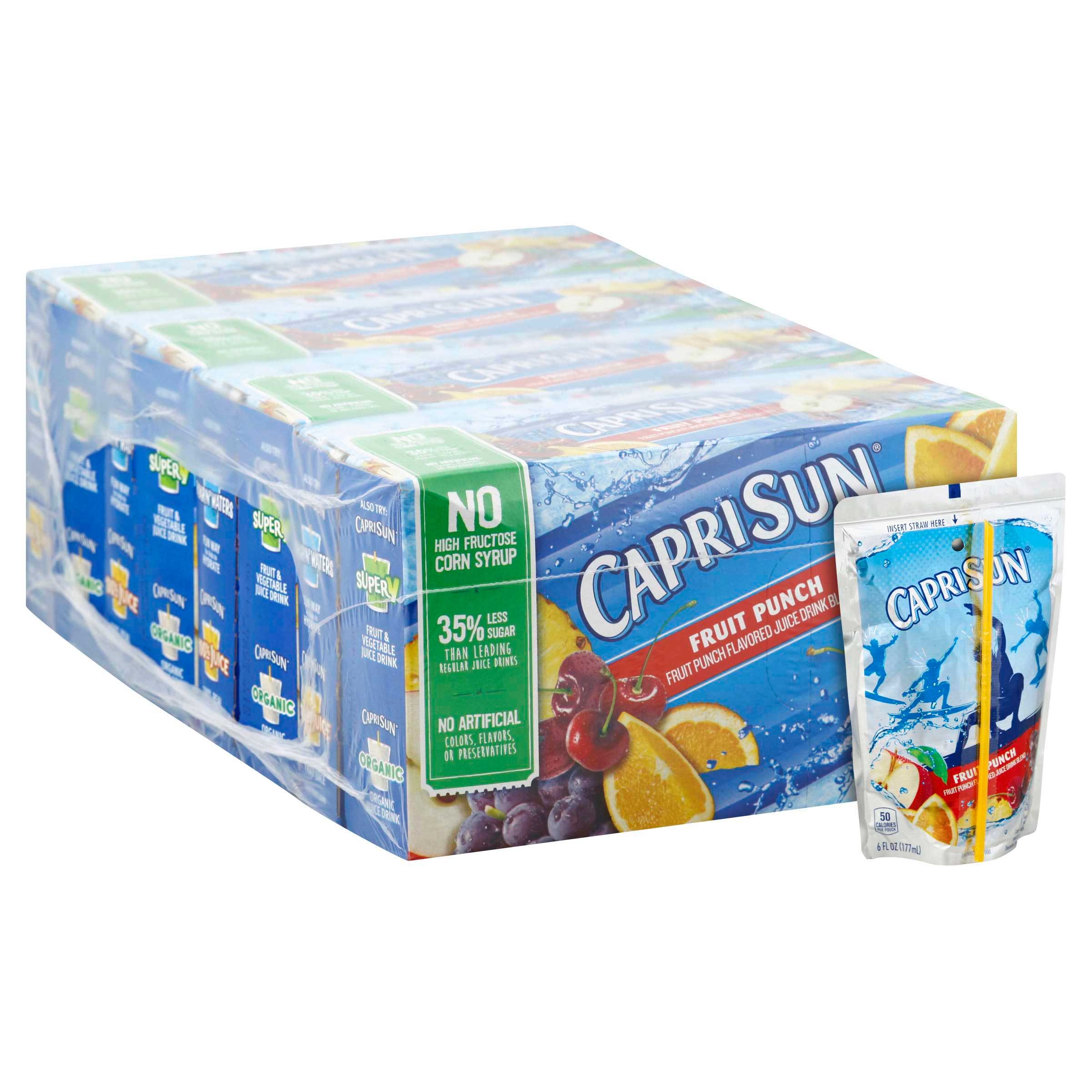 Kraft Capri Sun Fruit Punch Flavored Juice Drink Blend, 6 Ounce - 10 per pack -- 4 packs per case.
