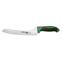 Dexter Russell Scalloped Green Handle Offset Slicer, 9 Inch -- 6 Per Case