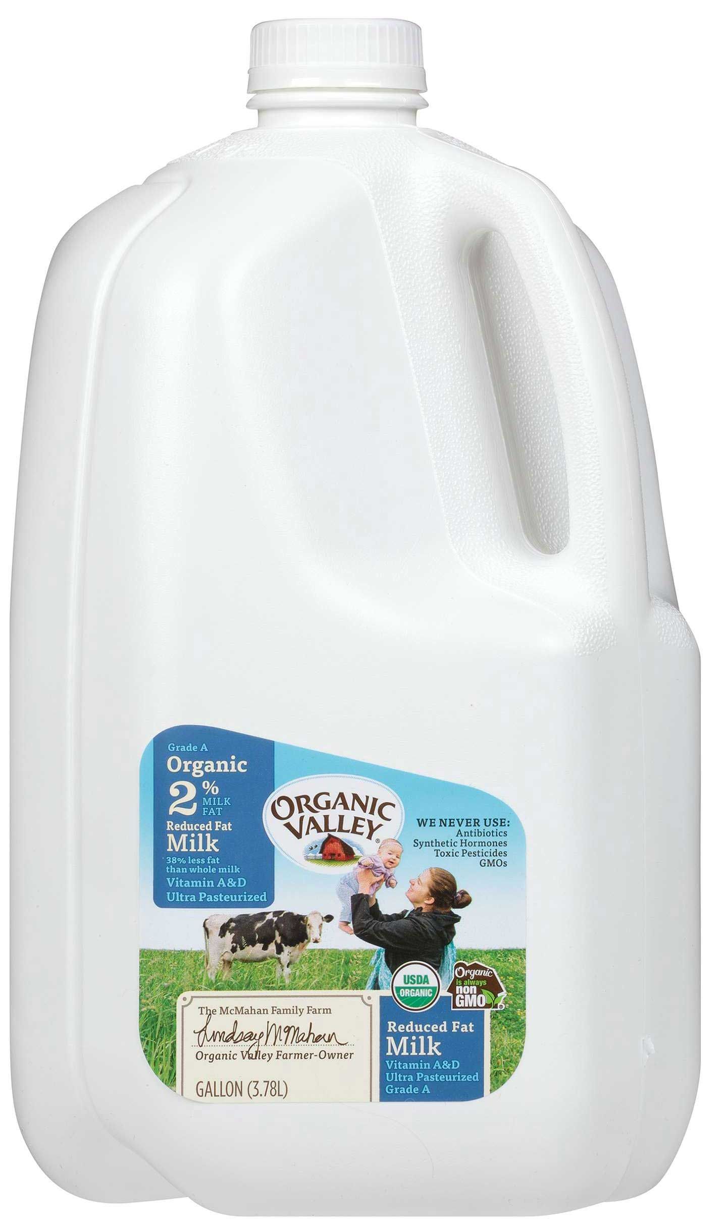 Organic Valley Organic Ultra Pasteurized Reduced Fat 2 Percent Milk, 128 Fluid Ounce -- 4 Per Case