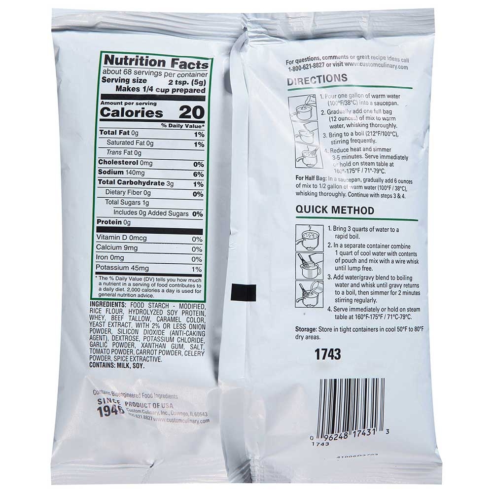 Chefs Own Low Sodium Brown Gravy Mix, 12 Ounce -- 8 per case