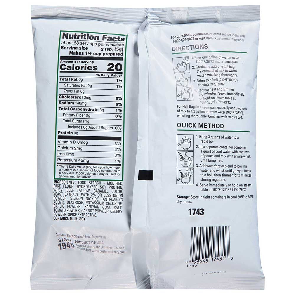 Chef's Own Low Sodium Brown Gravy Mix, 12 Ounce -- 8 Per Case