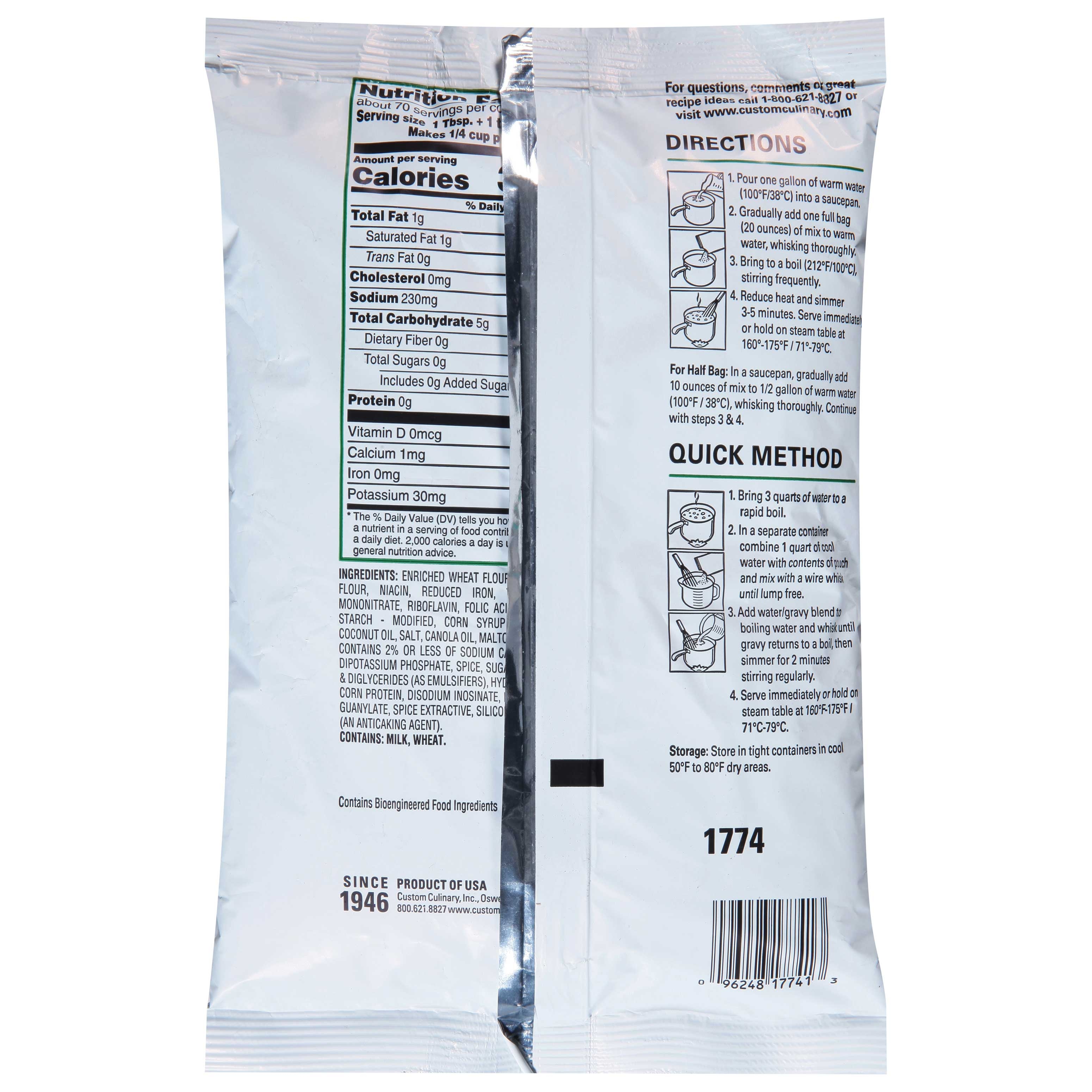 Chefs Own Peppered Biscuit Gravy Mix, 20 Ounce -- 6 per case