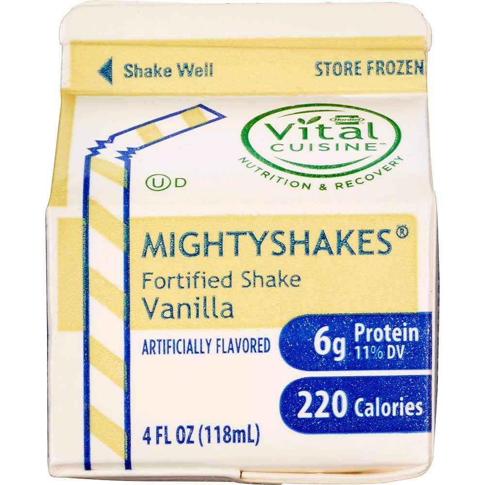 MightyShakes Vanilla Shake Beverage, 4 Ounce -- 75 per case.