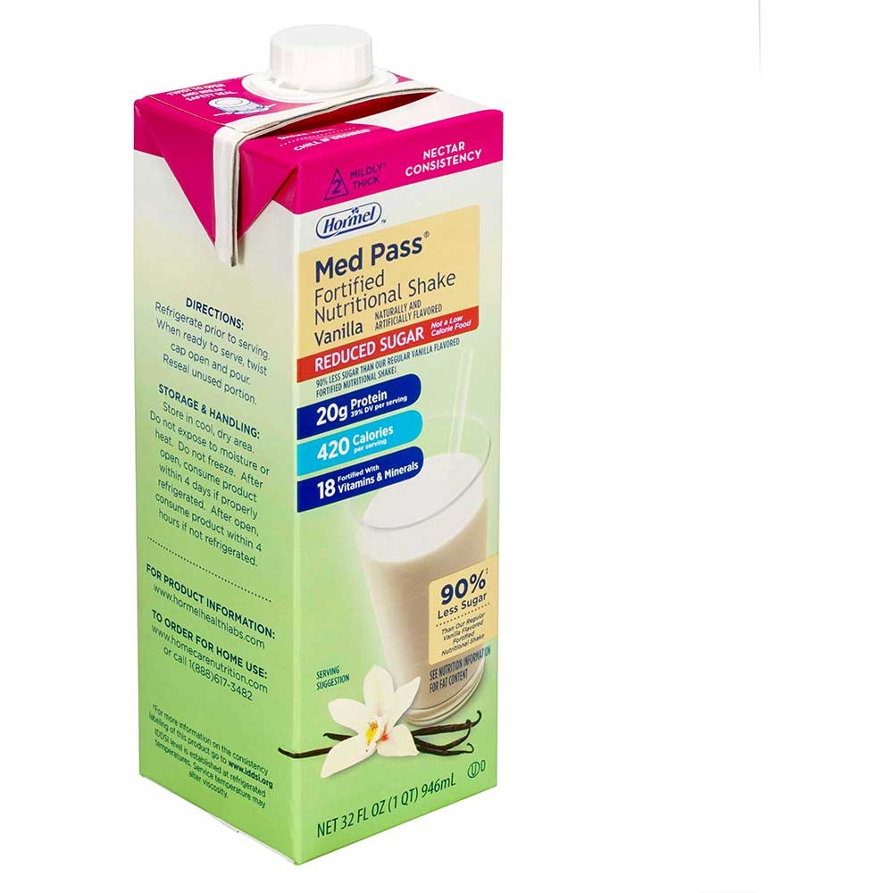 Med.Pass 2.0 Vanilla, No Sugar Added, 32 Ounce -- 12 Case