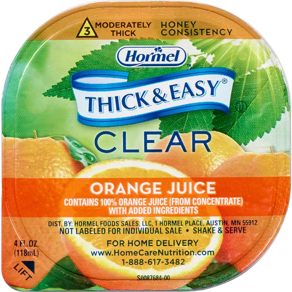 Thick & Easy Thickened Orange Juice, Honey Consistency Portion Control Cups, 4 Ounce -- 24 Per Case