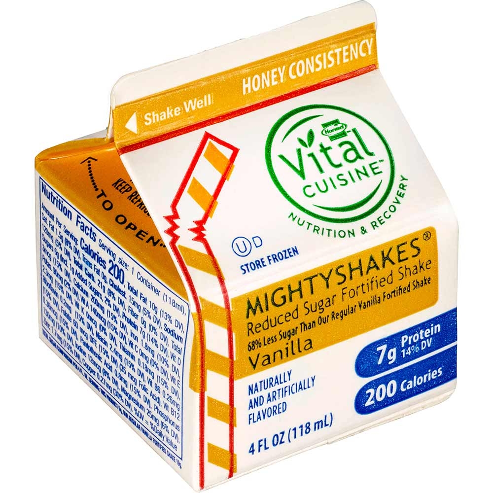 MightyShakes Honey Consistency Vanilla Shake Beverage, 4 Fluid Ounce -- 50 per case.
