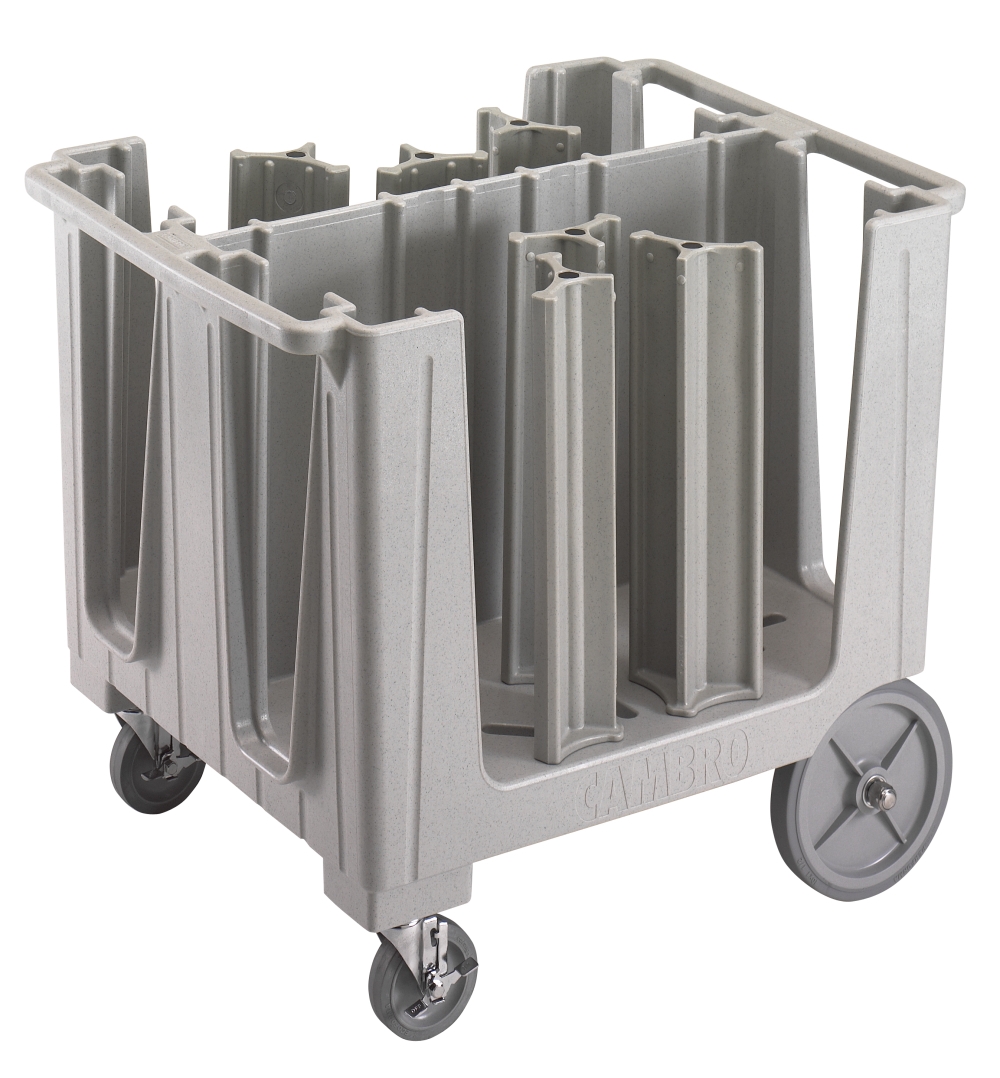 Cambro S Series Adjustable Dish Caddy with 6 Divider, Speckled Gray, 29.125 x 38.25 x 32.375 inch.