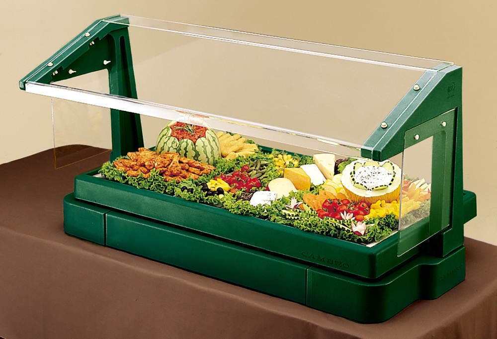 Cambro Buffet Bar with Sneeze Guard, Green, 48 x 24 1/8 x 24 1/2 Inch.