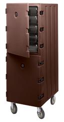 Cambro Double Compartment Cavity Camcart, Dark Brown, 33 1/4 x 21 1/2 x 63 3/4 inch.
