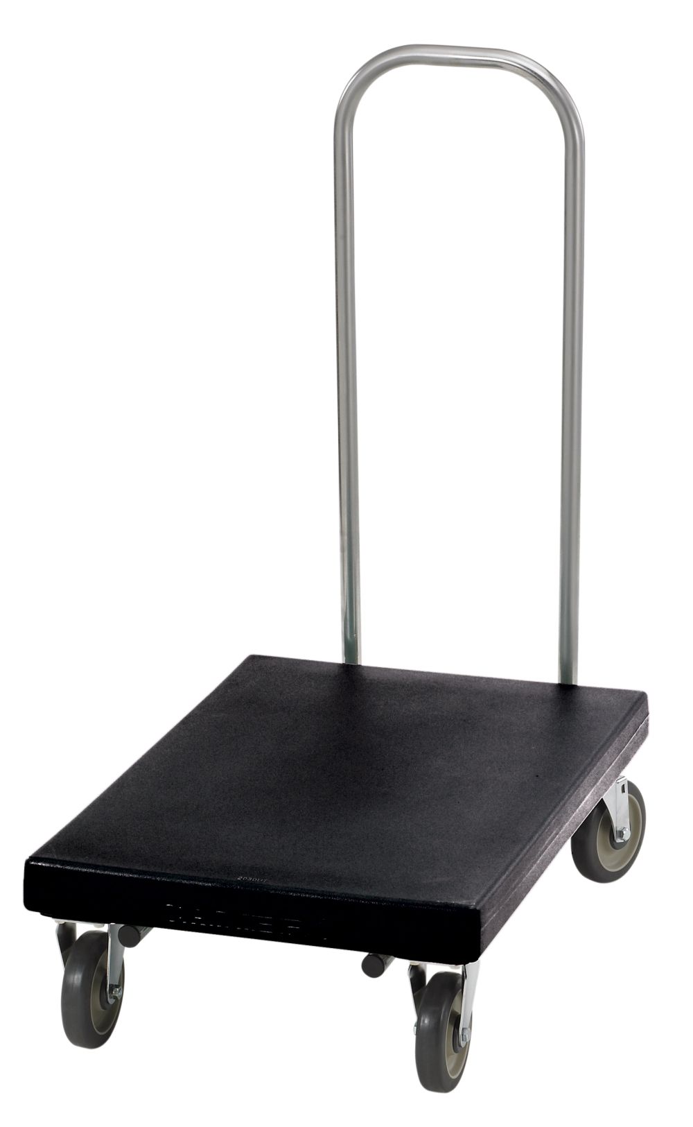 Cambro Black Utility Truck With Chrome Handle, 19 3/4 X 32 1/8 X 38 1/2 Inch