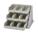 Cambro Organizers Rack with 2 Bins, Speckled Gray, 20 1/8 x 21 3/8 x 14 1/4 inch.