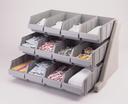 Cambro Organizer Rack with 12 Bins, Speckled Gray.