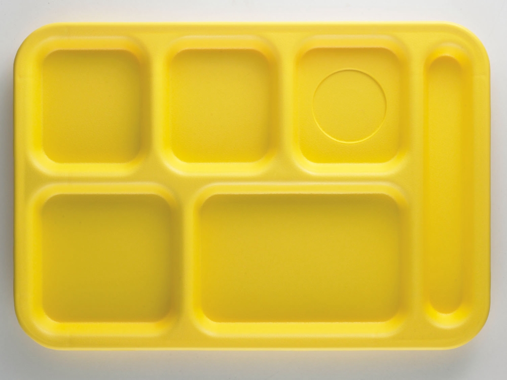 Cambro Penny Saver 6 Compartment School Tray, Yellow, 10 x 14.5 inch -- 24 per case.