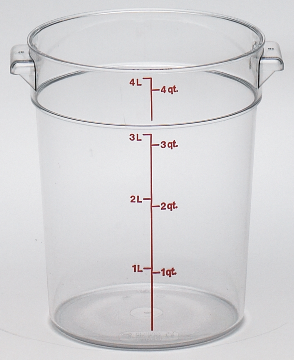 Clear 4 Round Plastic Container, 4 Quart -- 12 per case