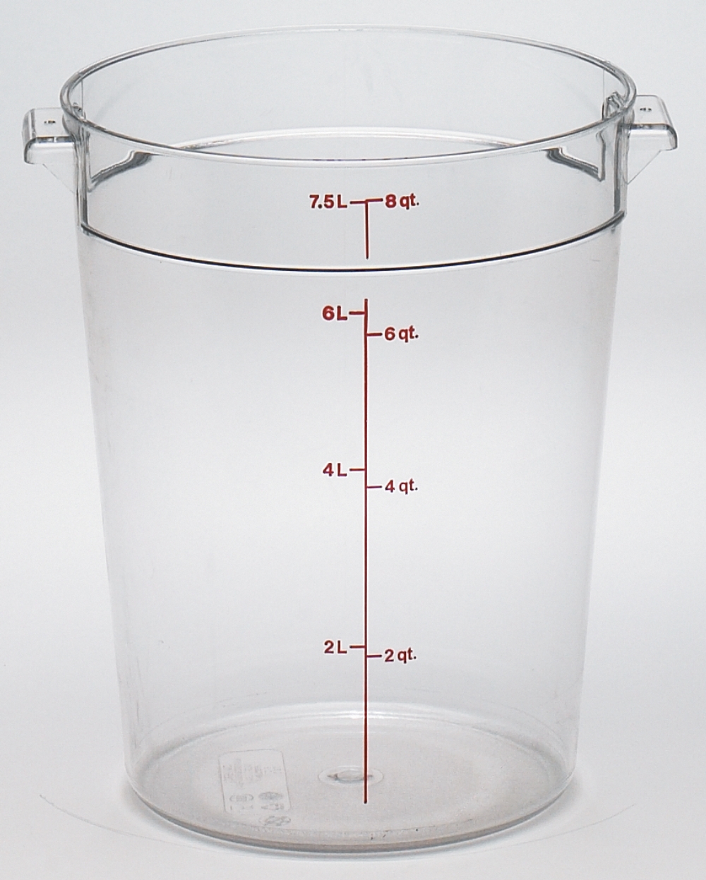 Clear Round Plastic Container, 8 Quart -- 12 per case