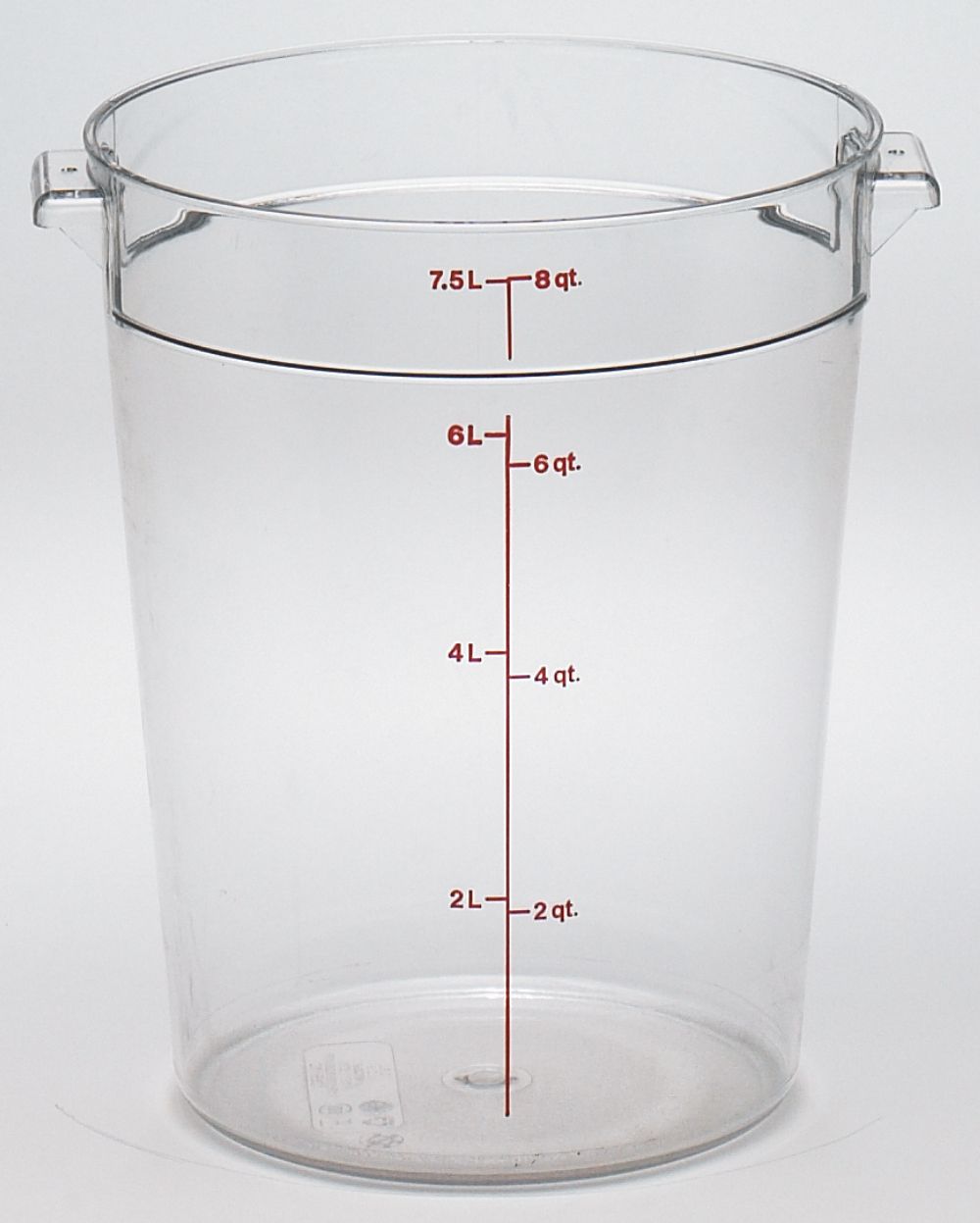 Cambro Camwear Classic Camrounds Clear Polycarbonate Round Food Storage Container, 8 Quart Capacity -- 12 Per Case