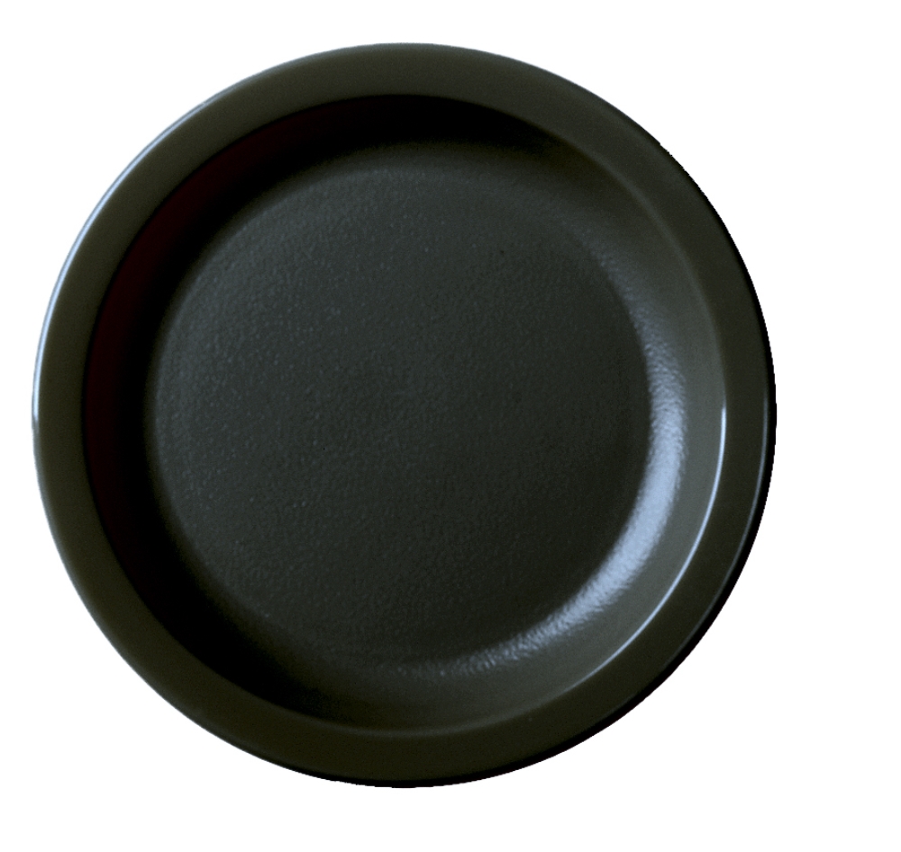 Cambro Plastic Narrow Rim Plate, Black, 6 9/16 inch -- 48 per case.