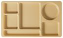 Camwear 2 x 2 Six Compartment Polycarbonate School Tray, Beige, 8 3/4 x 15 inch -- 24 per case.