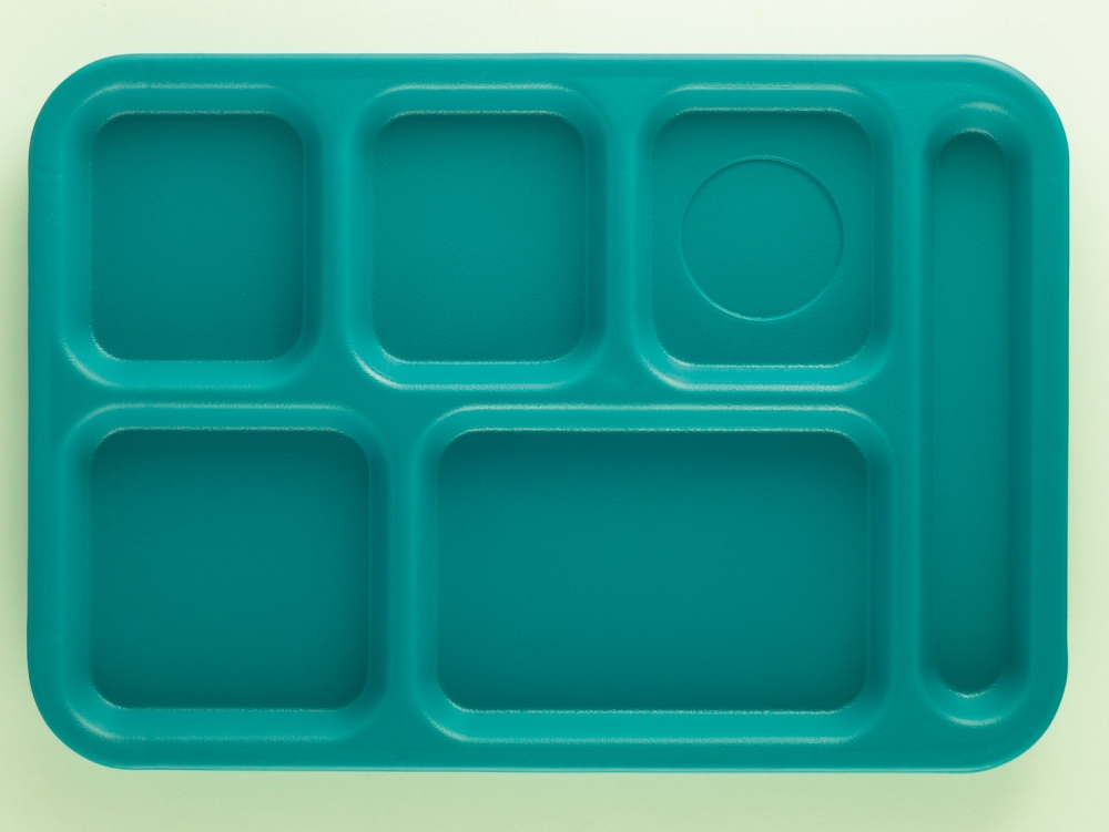 Cambro Penny Saver 6 Compartment School Tray, Teal, 10 x 14.5 inch -- 24 per case.