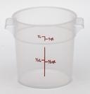 Translucent Cambro Round Storage Container, 6 1/16 x 6 1/16 x 5 inch -- 12 per case.