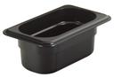 Cambro One Ninth Size Plastic Food Pan, Black, 2 inch -- 6 per case