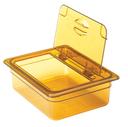 Cambro Amber Half Size Solid H-Pan Flip Lid Only, 10 7/16 x 12 3/4 inch -- 6 per case.