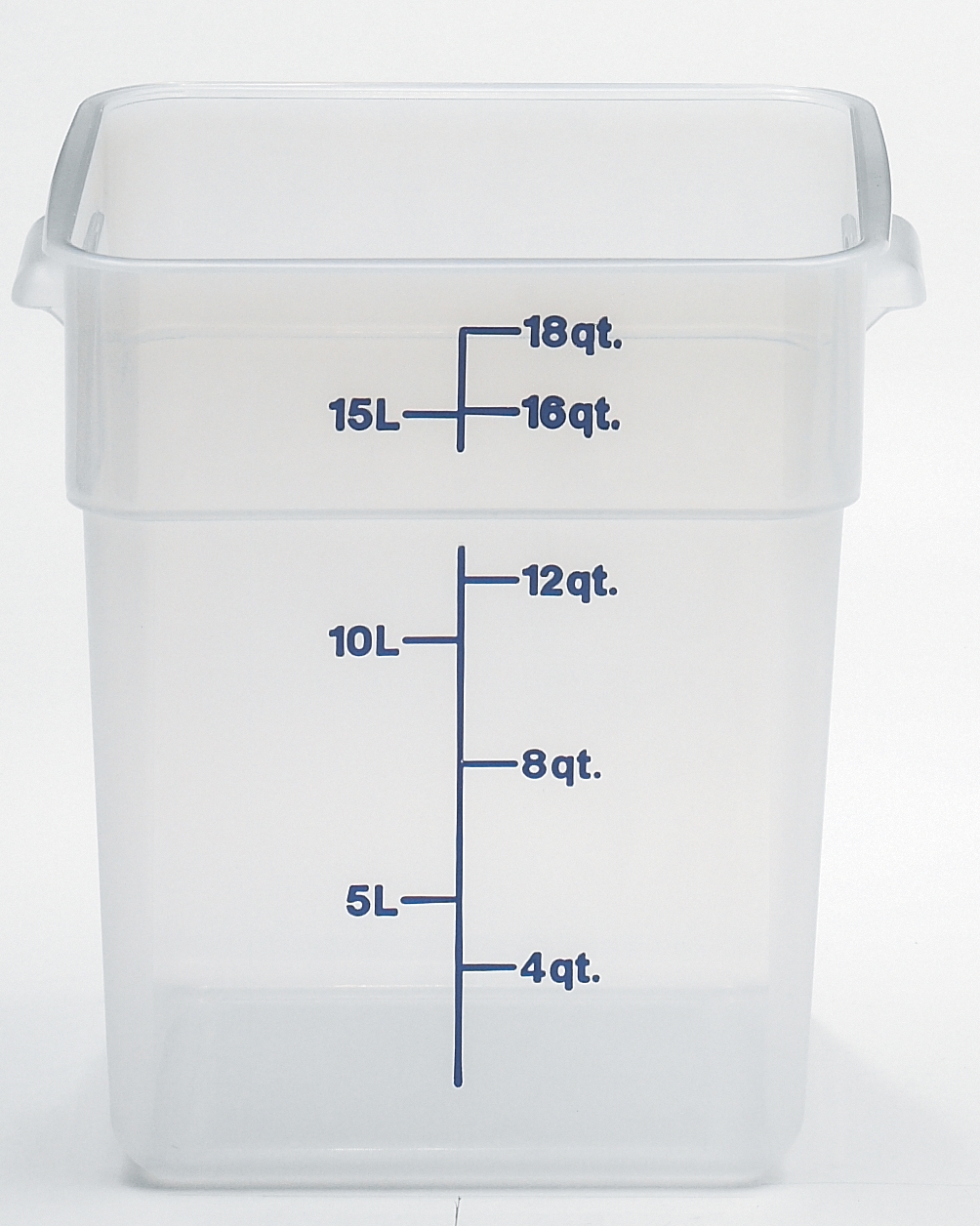 Cambro Camsquares Classic Translucent Polypropylene Food Storage Container With Midnight Blue Graduation, 18 Quart Capacity -- 6 Per Case