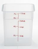Translucent Cambro Camsquares Winter Rose Plastic Square Container, 8 Quart -- 6 Per Case.