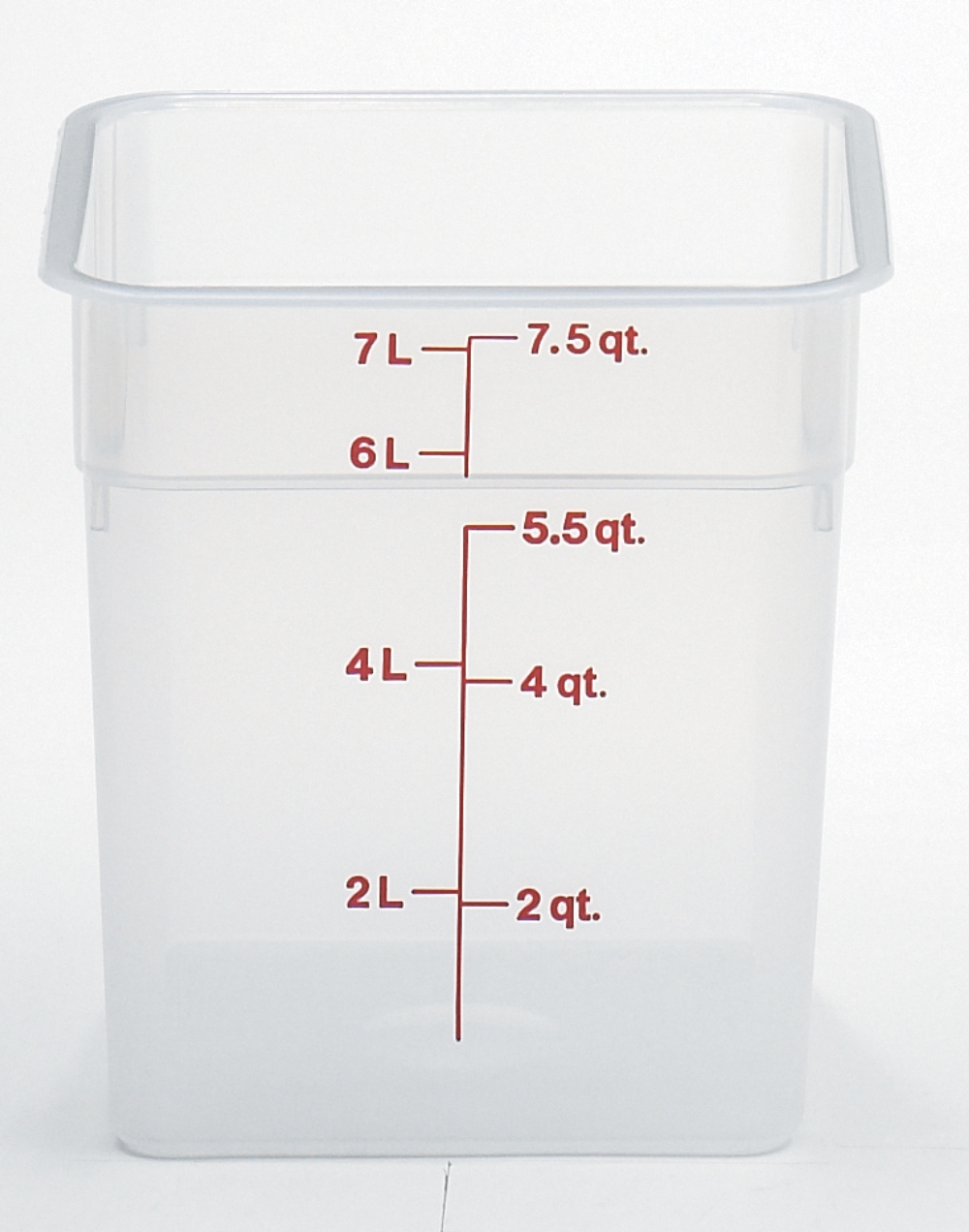 Cambro Camsquares Classic Translucent Polypropylene Food Storage Container With Winter Rose Graduation, 8 Quart Capacity -- 6 Per Case