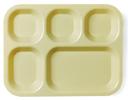 Cambro Co Polymer 5 Compartment Serving Tray, Tan, 10 11/16 x 13 7/8 x 1 1/8 inch -- 24 per case.