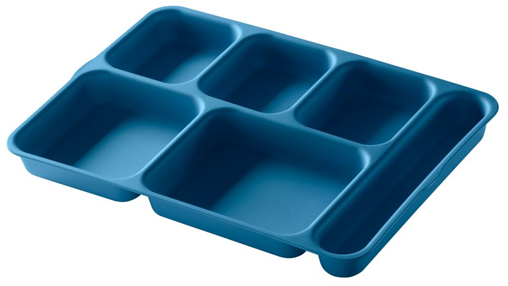 Cambro Separator Teal Co-polymer 6 Compartment Serving Tray, 9 15?16 X 13 15?16 X 1 7?16 Inch -- 24 Per Case